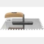 Gladilka zidarska 270 X 130 mm Inox / Lesen ročaj, Zob 8 mm