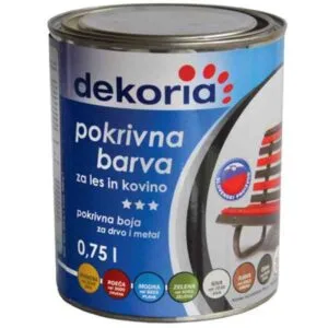 Dekoria Pokrivna barva za les in kovino – 0,75 L – Bela Mat