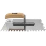 Gladilka zidarska 270 X 130 mm Inox / Lesen ročaj, Zob 10 mm