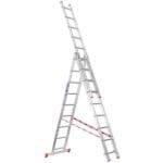 STS Aluminijasta trodelna lestev - 3 X 9 stopnic  - V:3,78 m