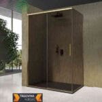 Lacus drsna vrata ISCHIA 3 zlati profil / steklo bronza 8 mm LSA3 12028GB - širina 120 cm