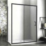 Lacus Grande drsna vrata LSCA3N 90B črni profil  [90 x 90 X 190 CM / 88-91] / 6 MM