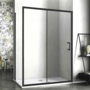 Lacus Grande drsna vrata LSCA3N 90B črni profil  [90 x 90 X 190 CM / 88-91] / 6 MM