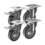 Malatec komplet koles 75 mm - 220 kg (2 x gib. + 2 x gib. / zavora)