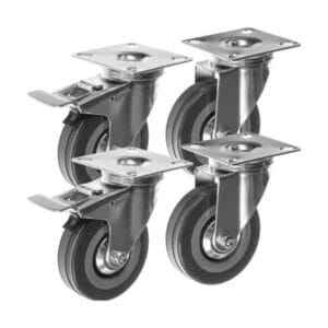 Malatec komplet koles 75 mm - 220 kg (2 x gib. + 2 x gib. / zavora)