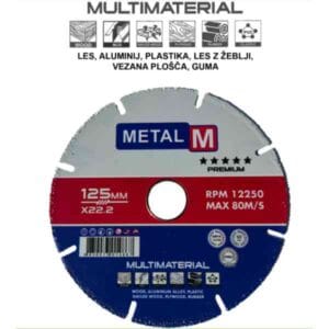 METALM večnamenska rezalna plošča 125×22.23