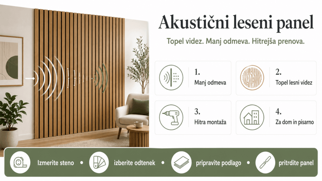 Akustični leseni paneli infografika