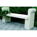 Betonska klop 150 x 75 x 45 cm - sivi cement
