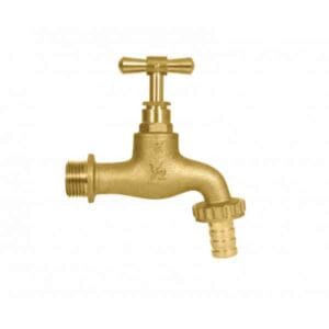 Vrtna pipa z metuljastim ročajem /MEDENINA/ 1/2" × 3/4", MS, rumena