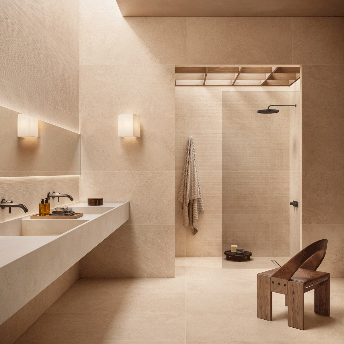 Sinfonia Coccio 60 × 120 cm – kopalniški ambient Abitare la Ceramica